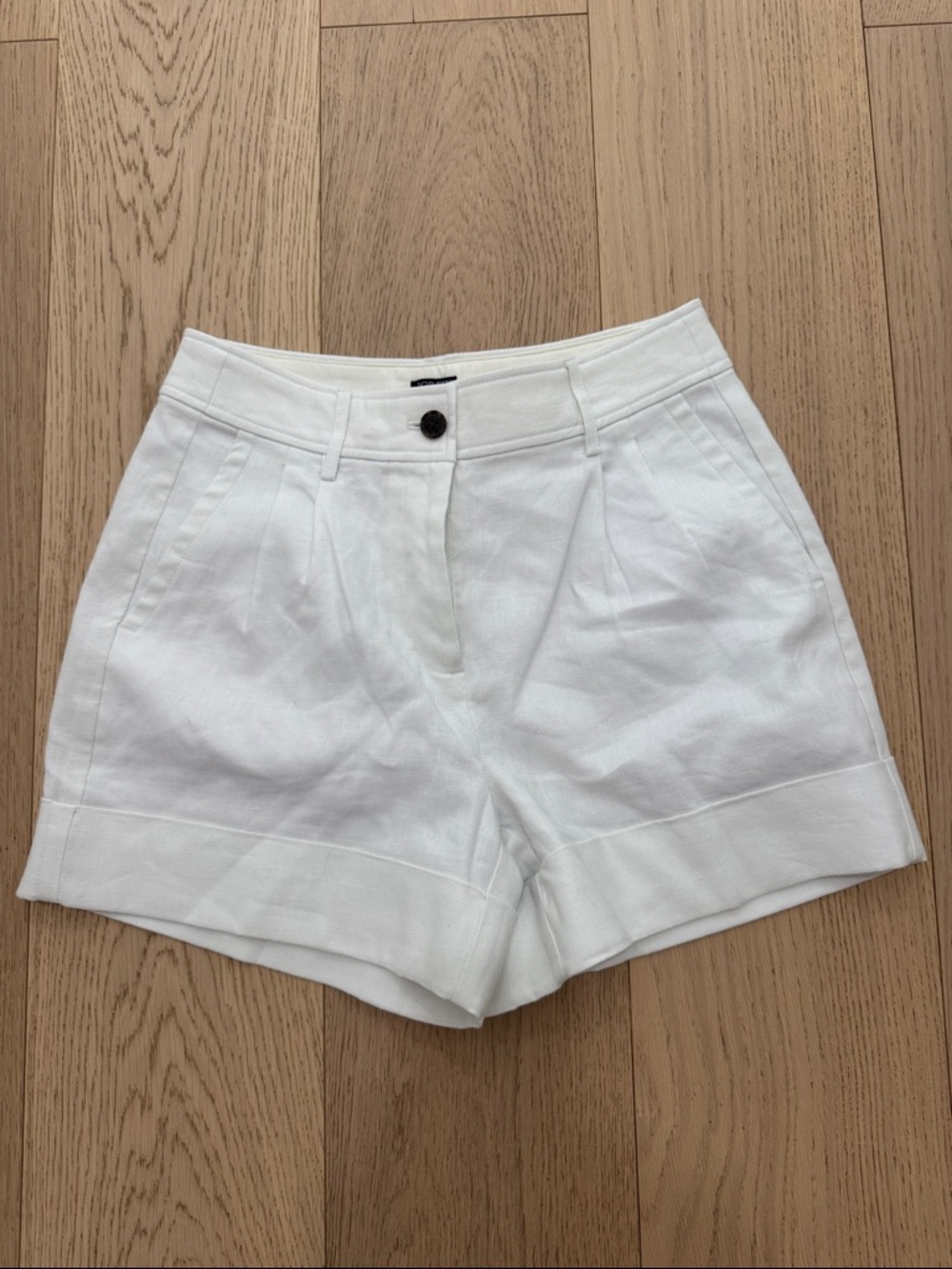 J. Crew Remi Short White Pleated High-Rise Cuffed Women's Shorts